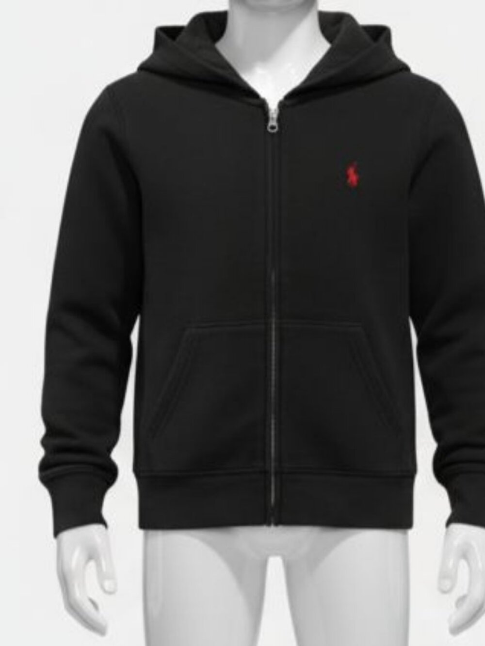 Polo Ralph Lauren Boy's Sweater Black Full-Zip Hoodie Sweatshirt Jacket Size 7